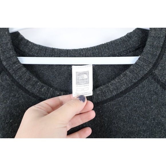 Vintage The North Face Mens Large Spell Out Wool Blend Knit Crewneck Sweater - Picture 5 of 8